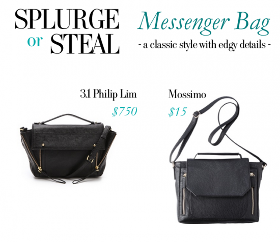 splurge or steal black messenger bag