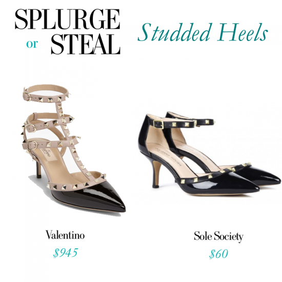 splurge or steal studded heels