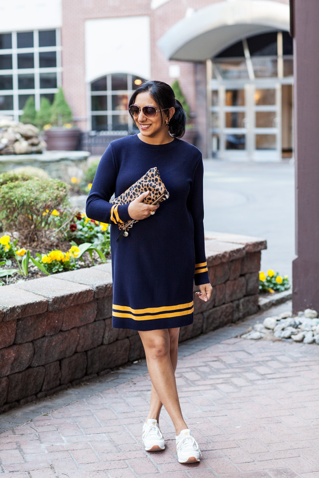 Navy Dress Leopard Clutch