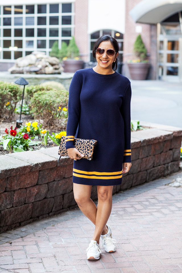 Navy Gold Spring Outfit