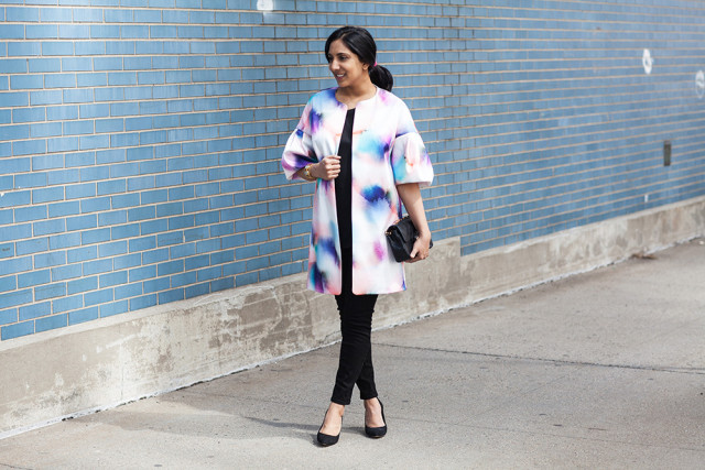 Black Jeans Watercolor Coat