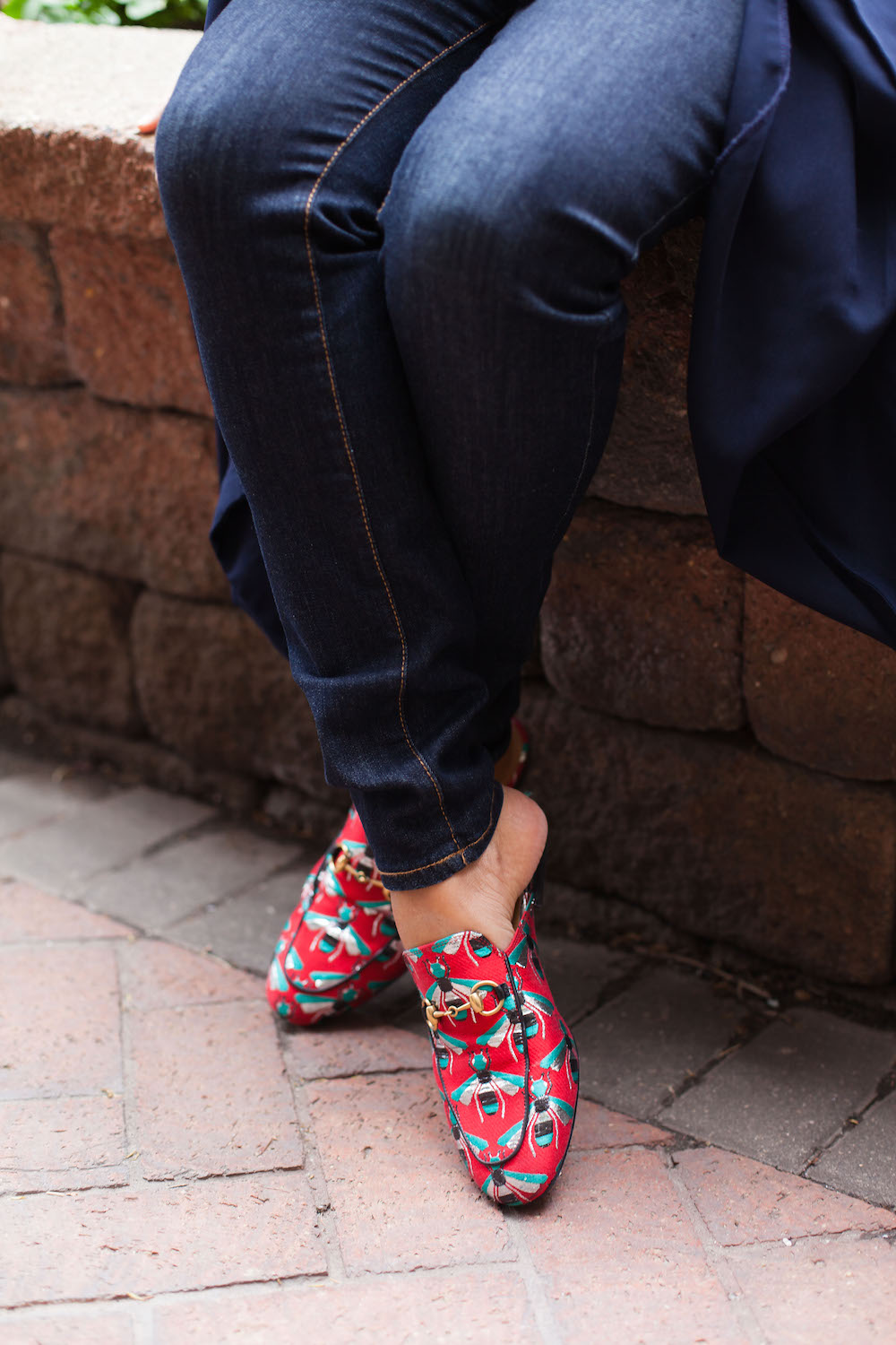 red gucci mules