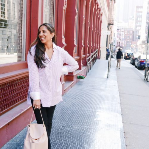 Cuyana Backpack and Rebecca Allen heels